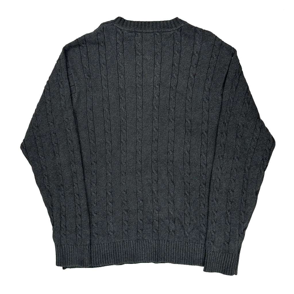 Tommy Hilfiger Cable Knit Sweater - Medium Gray Cotton - Image 2
