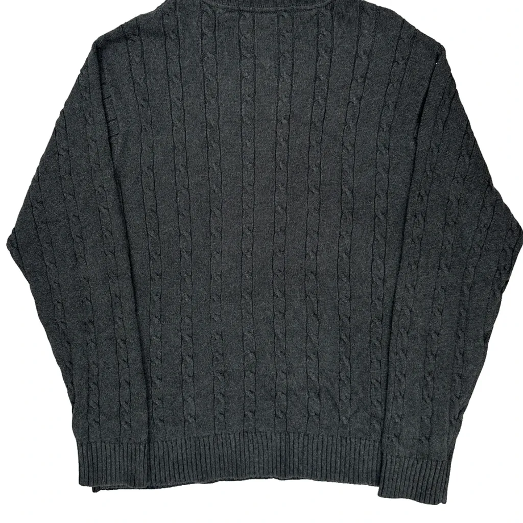 Tommy Hilfiger Cable Knit Sweater - Medium Gray Cotton - Image 6