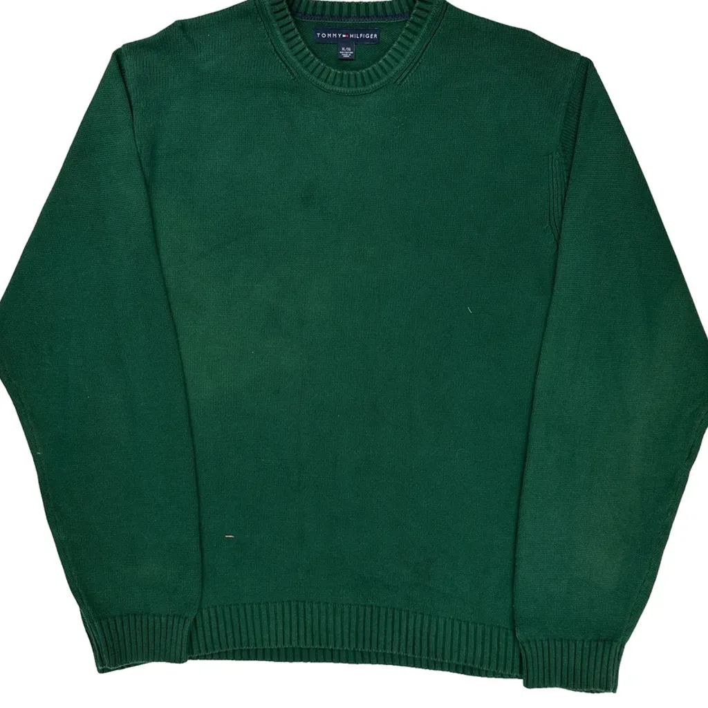Tommy Hilfiger Sweater - XL Green Cotton - Image 5