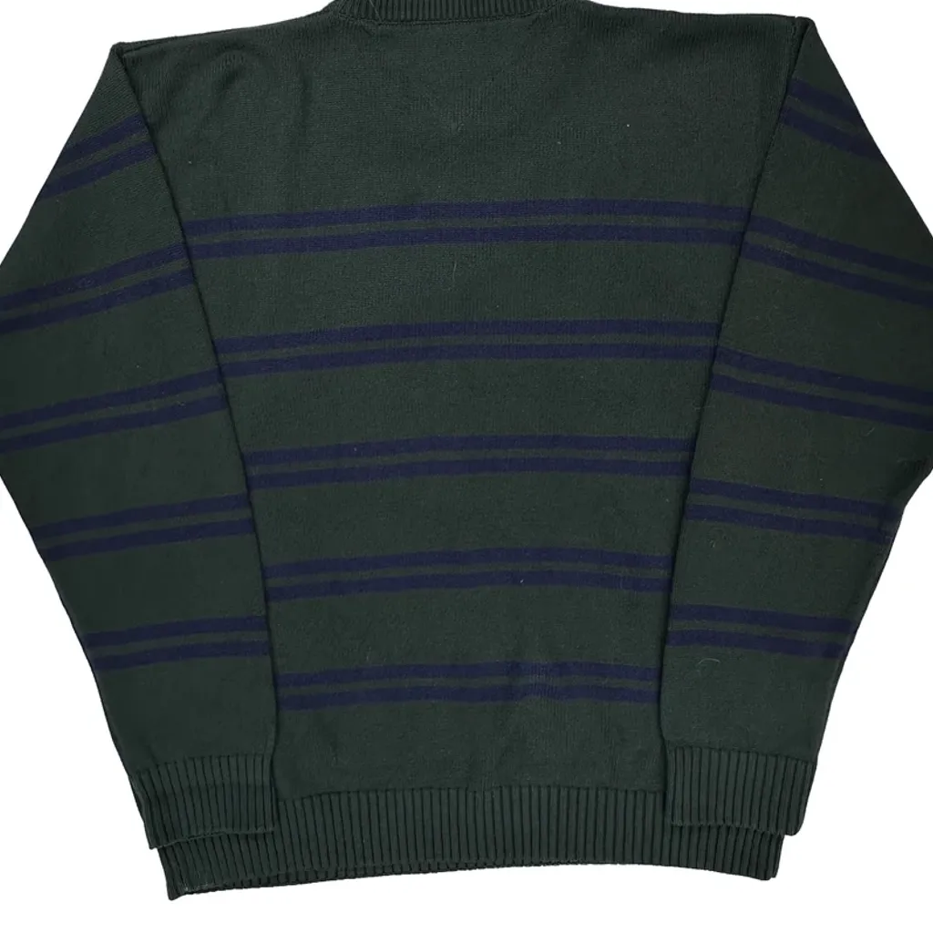 Tommy Hilfiger Striped Sweater - XL Green Cotton - Image 6