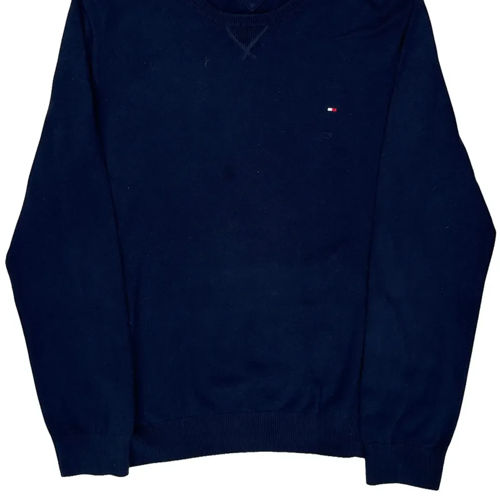 Tommy Hilfiger Sweater - Large Navy Cotton - Image 4