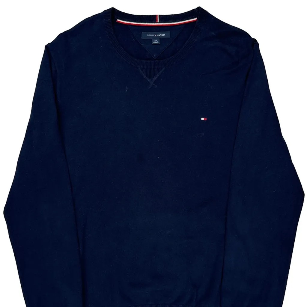 Tommy Hilfiger Sweater - Large Navy Cotton - Image 5