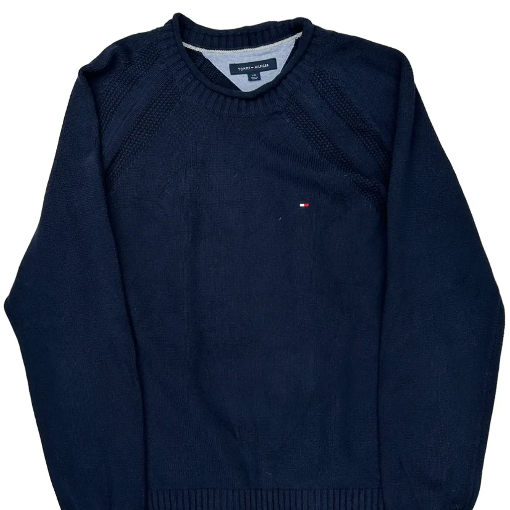 Tommy Hilfiger Sweater - Large Navy Cotton - Image 5