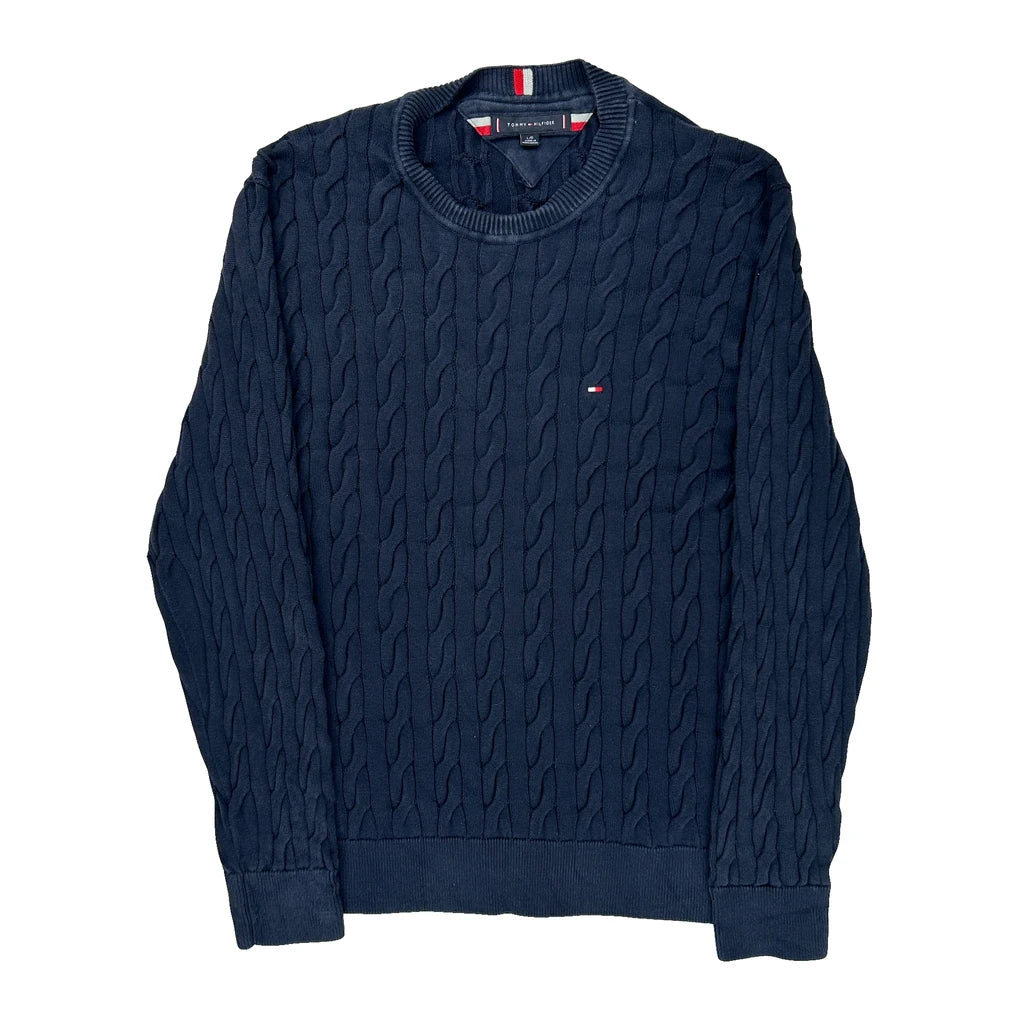 Tommy Hilfiger Sweater - Large Navy Cotton