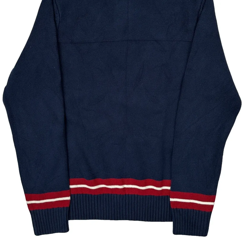 Tommy Hilfiger Striped Sweater - Large Navy Cotton - Image 7
