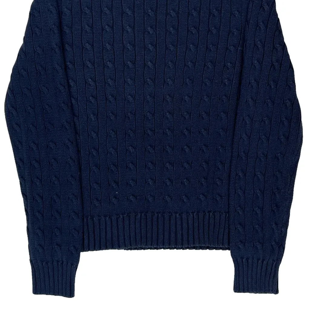 Tommy Hilfiger Cable Knit Sweater - Medium Navy Cotton - Image 6