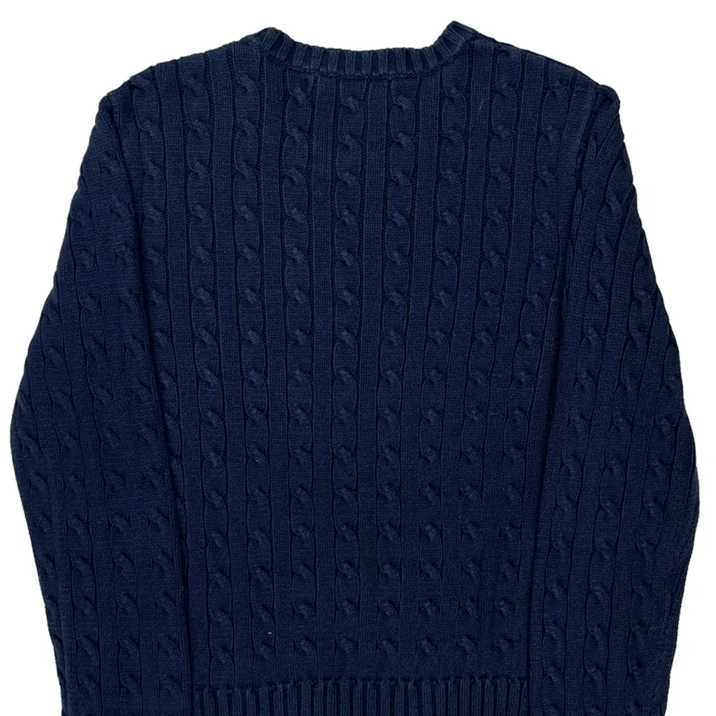 Tommy Hilfiger Cable Knit Sweater - Medium Navy Cotton - Image 7