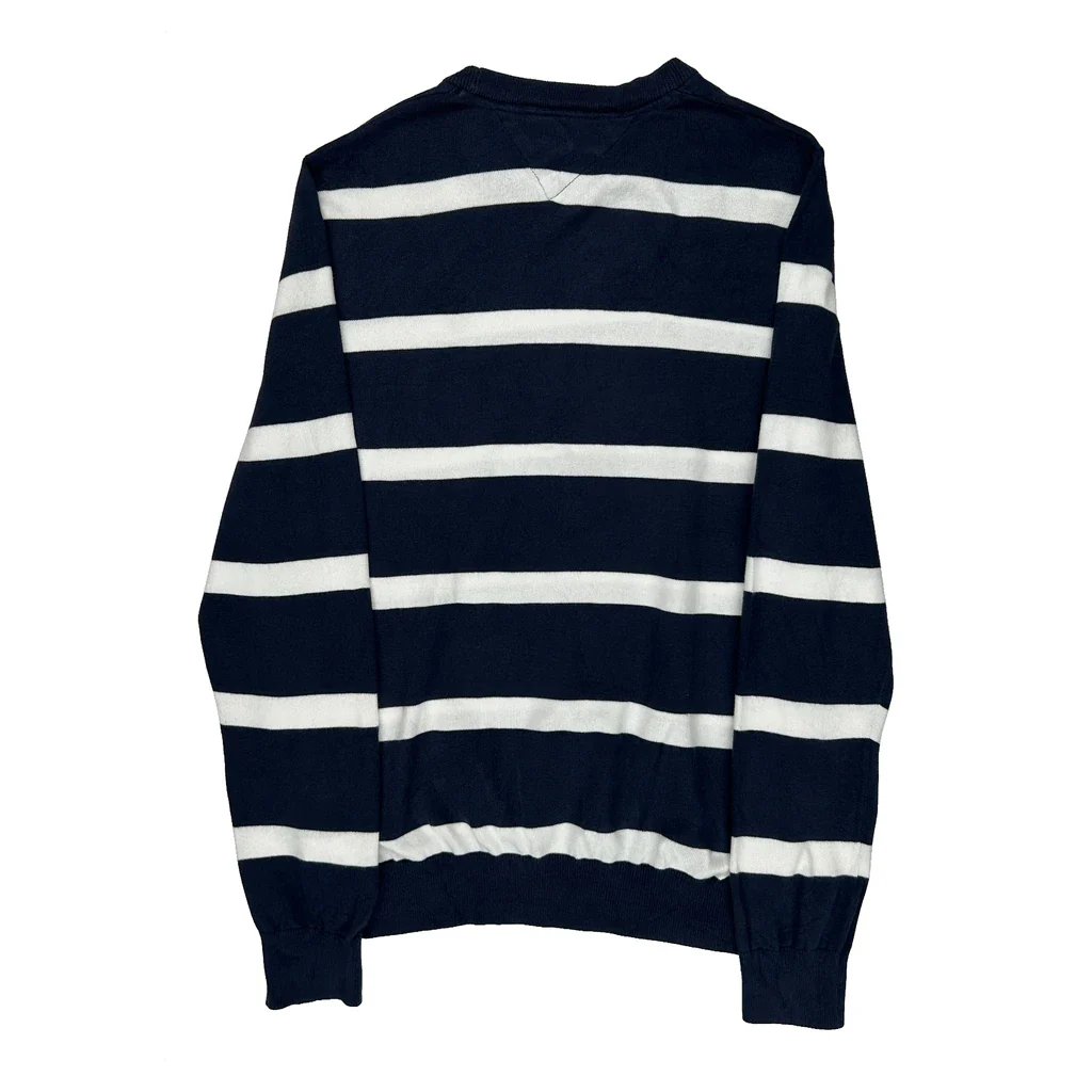 Tommy Hilfiger Striped Sweater - Medium Navy Cotton - Image 2
