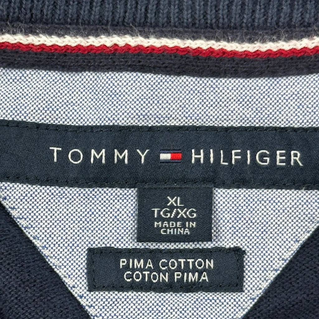 Tommy Hilfiger Striped Sweater - XL Navy Cotton - Image 3