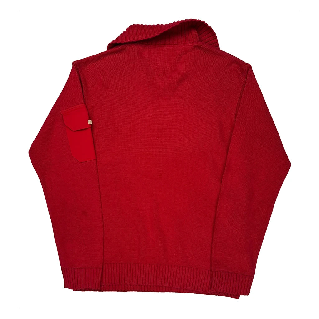 Tommy Hilfiger Chunky Knit Sweater - Small Red Cotton - Image 2