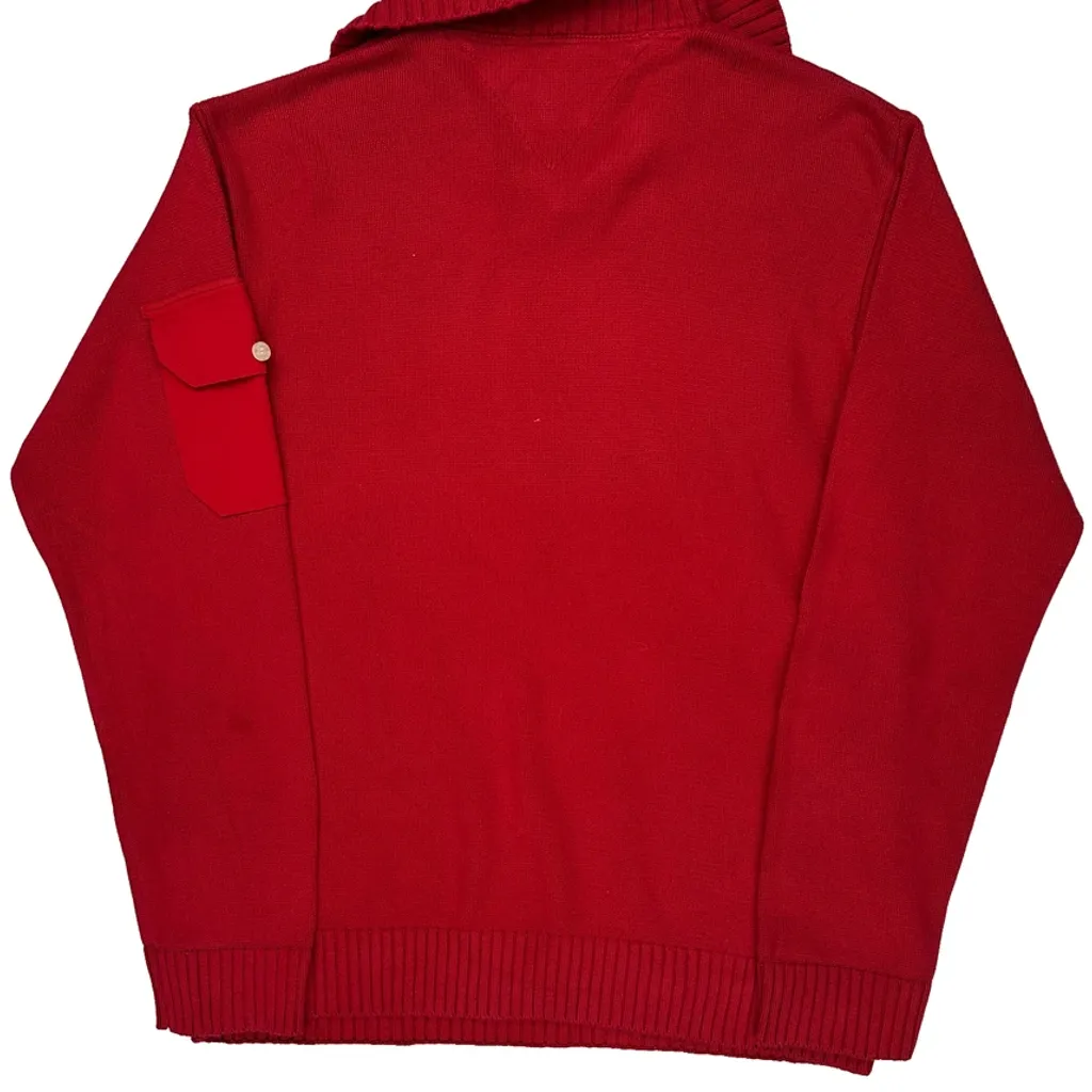 Tommy Hilfiger Chunky Knit Sweater - Small Red Cotton - Image 6