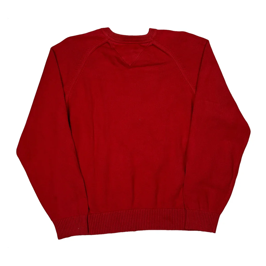 Tommy Hilfiger Raglan Sweater - XL Red Cotton - Image 2
