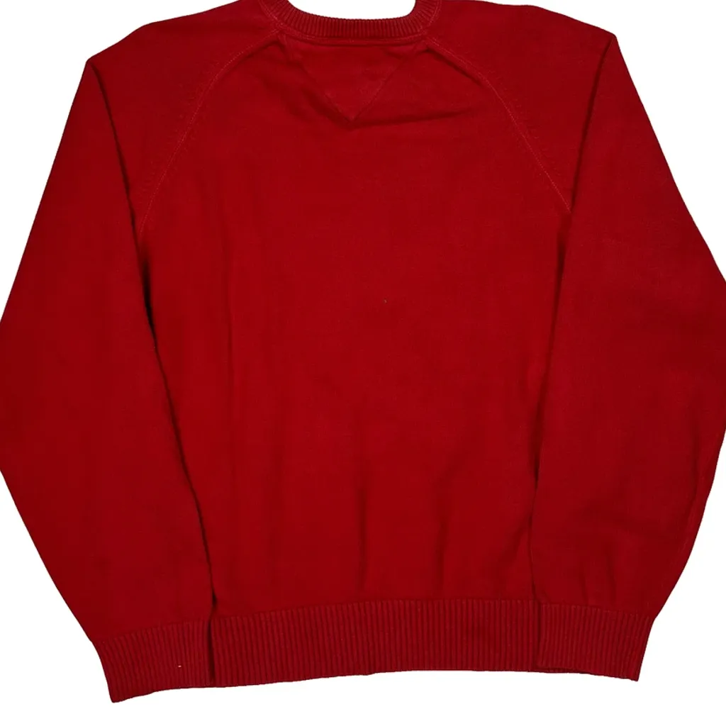Tommy Hilfiger Raglan Sweater - XL Red Cotton - Image 7