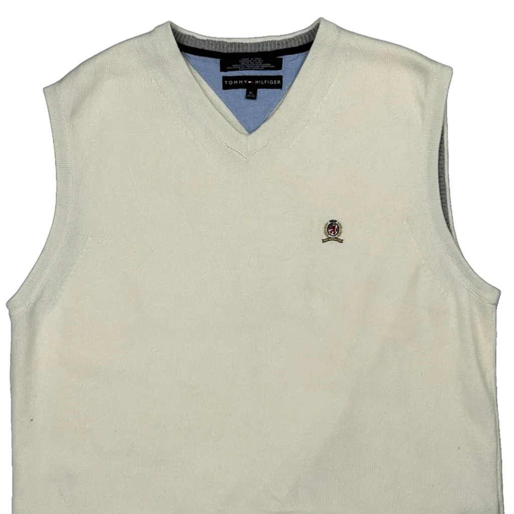 Tommy Hilfiger Sweater Vest - XL Cream Cotton - Image 5