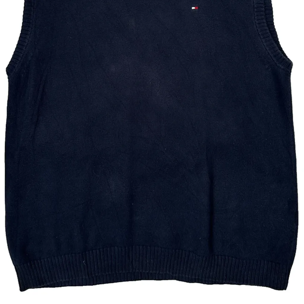 Tommy Hilfiger Sweater Vest - Large Navy Cotton - Image 4