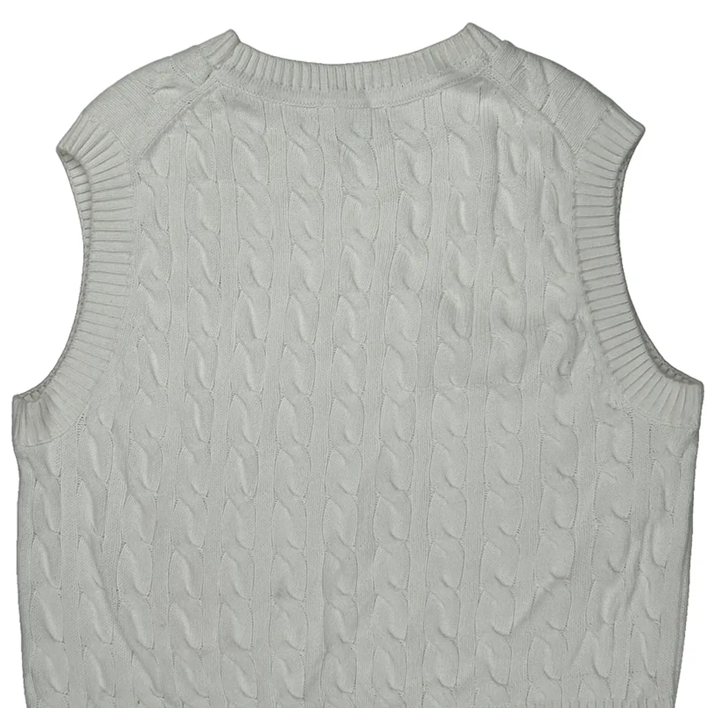 Tommy Hilfiger Sweater Vest - Large White Cotton - Image 6