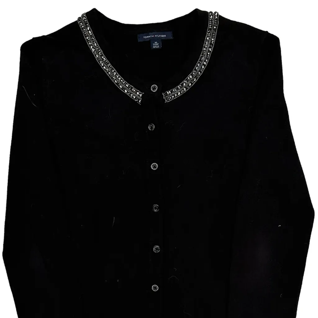 Tommy Hilfiger Studded Sweater - XS Black Cotton - Image 5