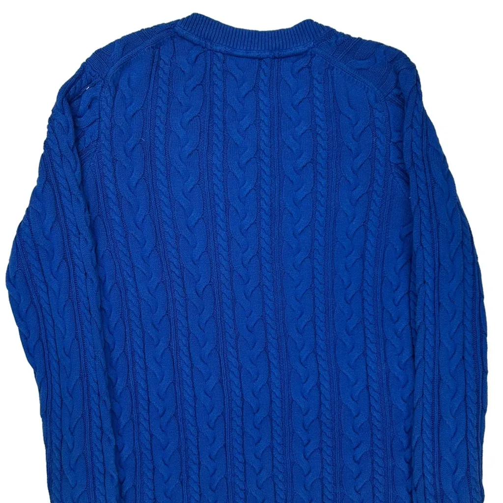 Tommy Hilfiger V-Neck Sweater - Large Blue Cotton - Image 7
