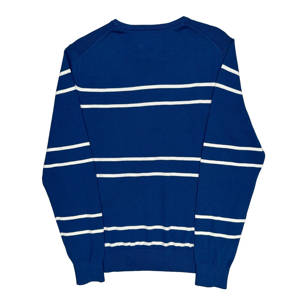 Tommy Hilfiger Striped Sweater - Medium Blue Cotton - Image 2