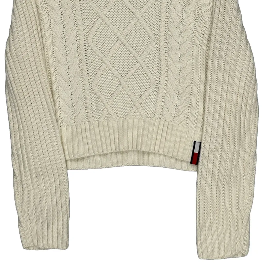 Tommy Hilfiger Chunky Cable Knit Sweater - Medium Cream Cotton - Image 4