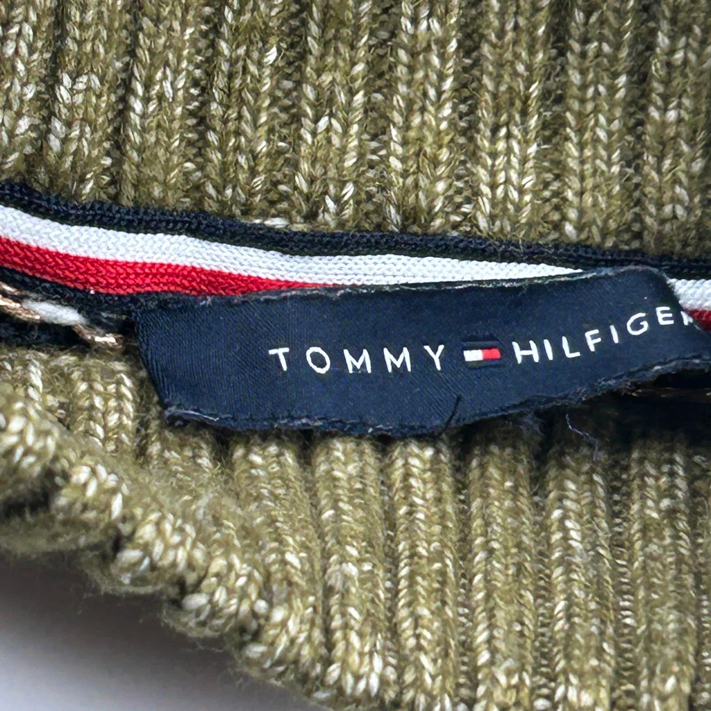 Tommy Hilfiger Sweater - XS Green Wool Blend - Image 4