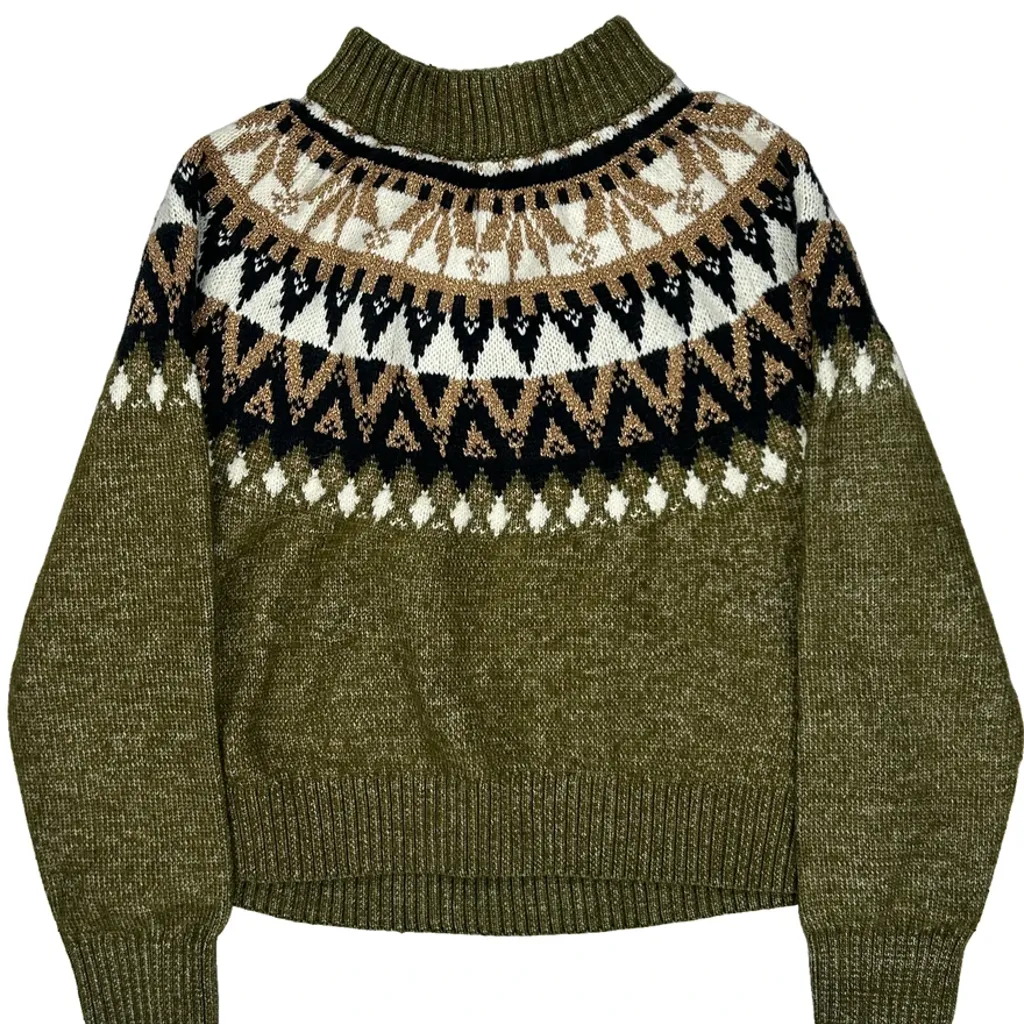 Tommy Hilfiger Sweater - XS Green Wool Blend - Image 5