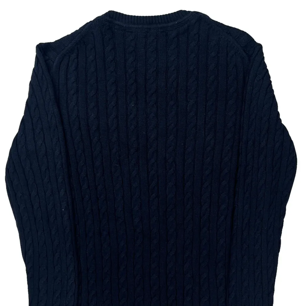Tommy Hilfiger Cable Knit Sweater - Large Navy Cotton - Image 6