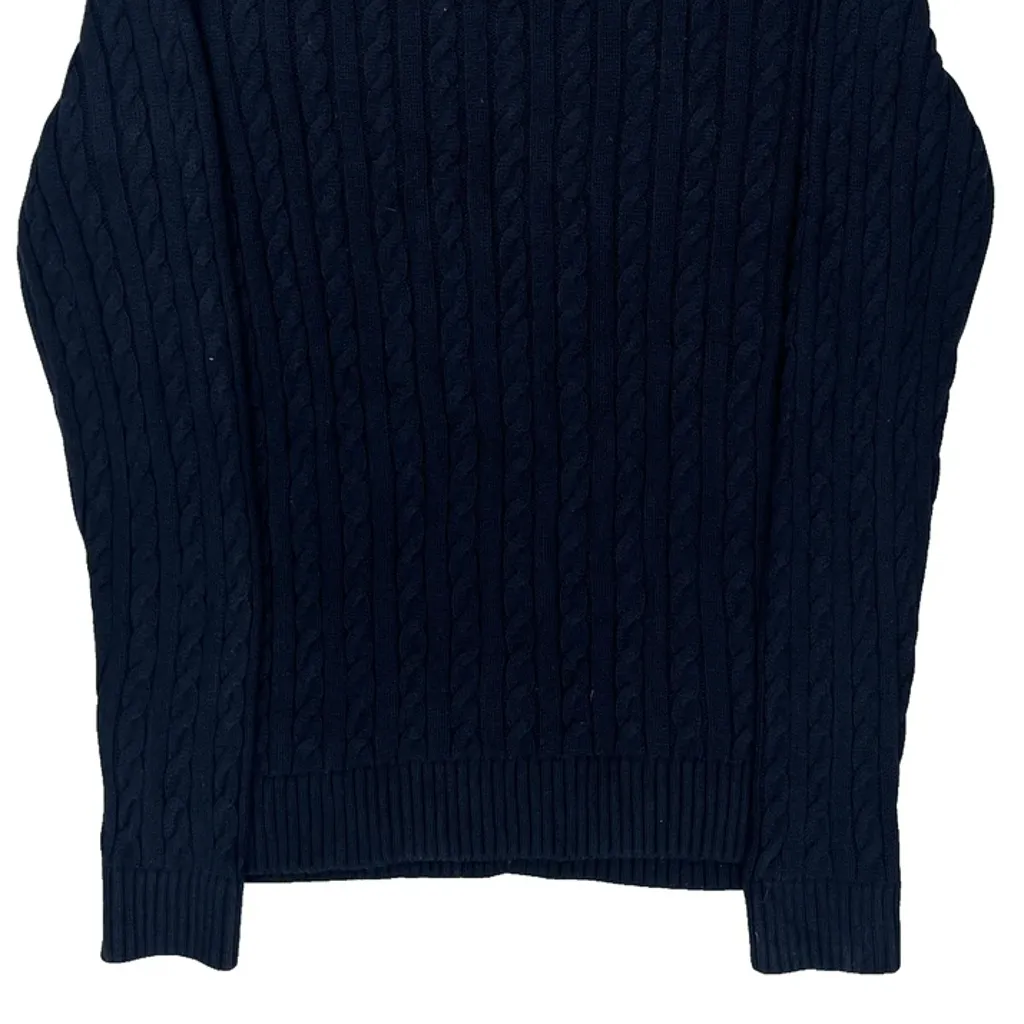 Tommy Hilfiger Cable Knit Sweater - Large Navy Cotton - Image 7