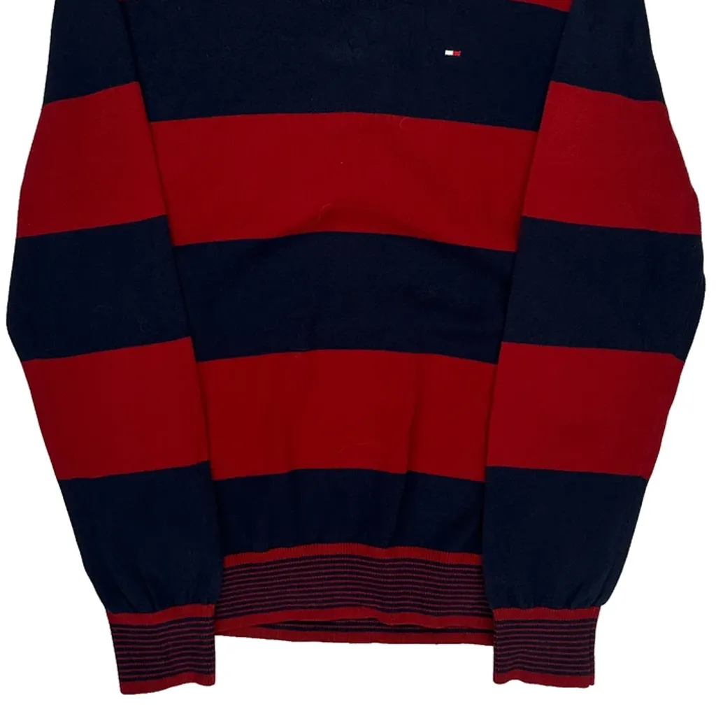 Tommy Hilfiger Striped Sweater - Medium Navy Cotton - Image 4