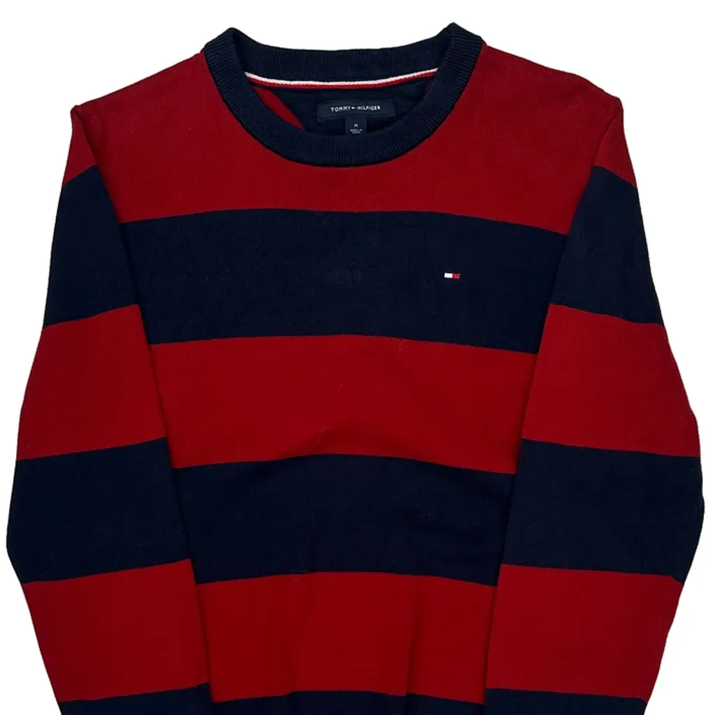 Tommy Hilfiger Striped Sweater - Medium Navy Cotton - Image 5