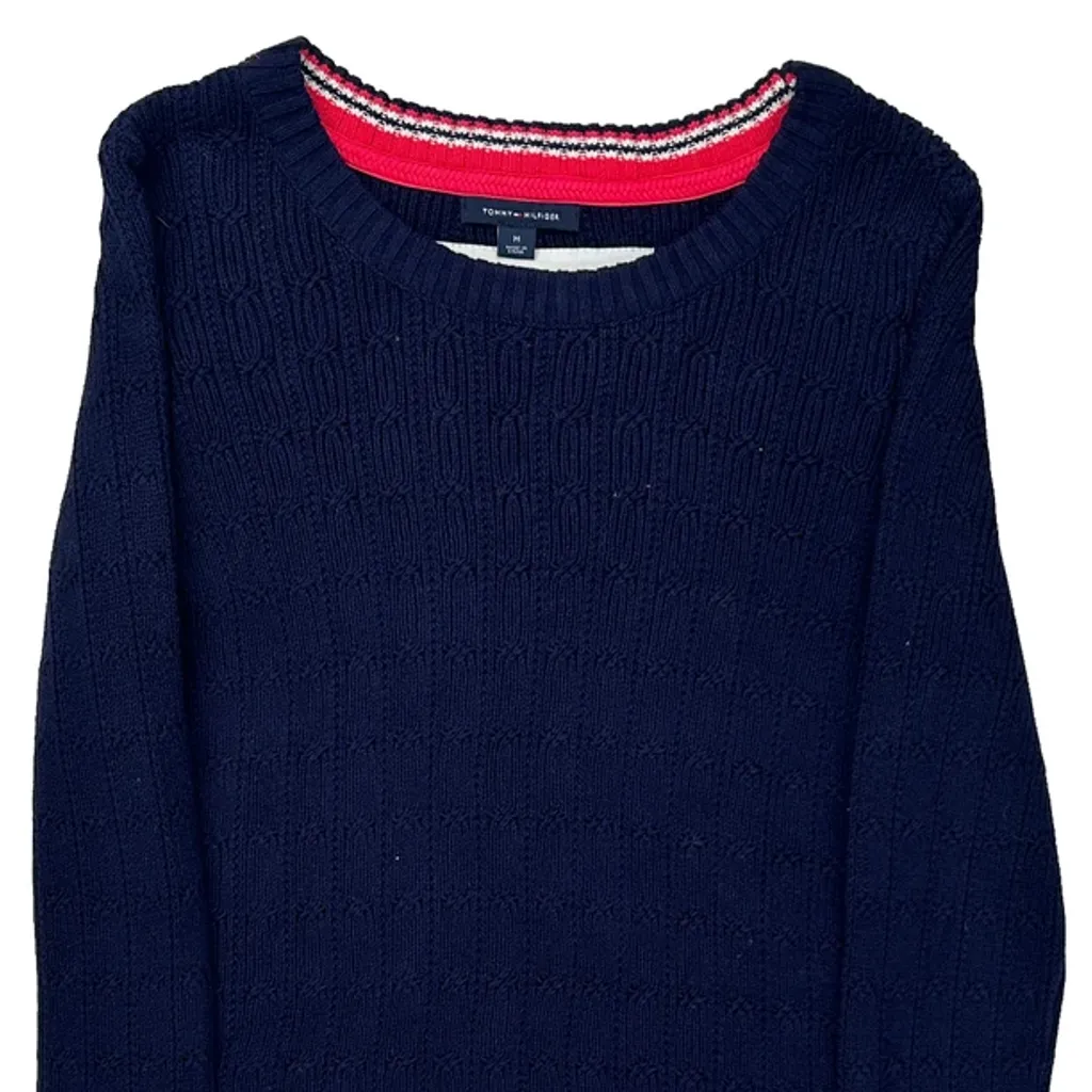 Tommy Hilfiger Sweater - Medium Navy Cotton - Image 5