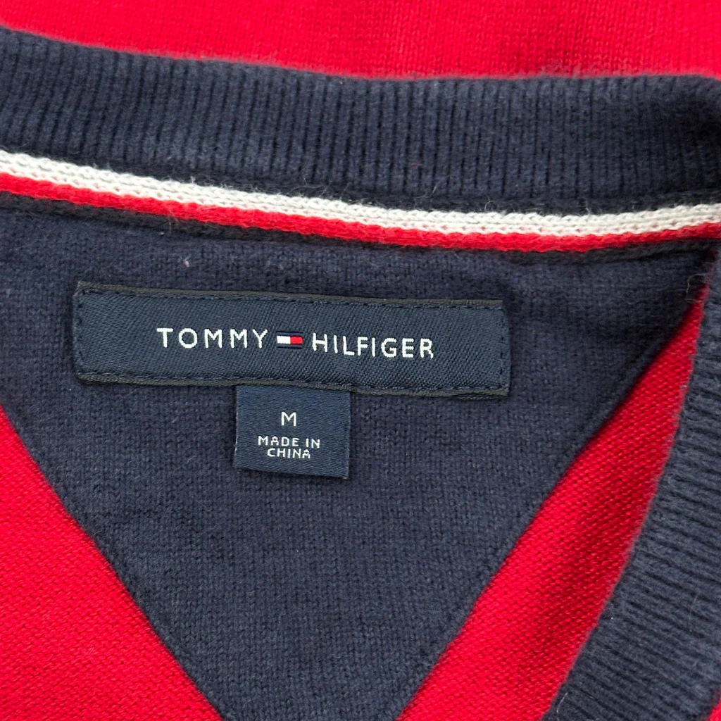 Tommy Hilfiger Striped Sweater - Medium Navy Cotton - Image 3