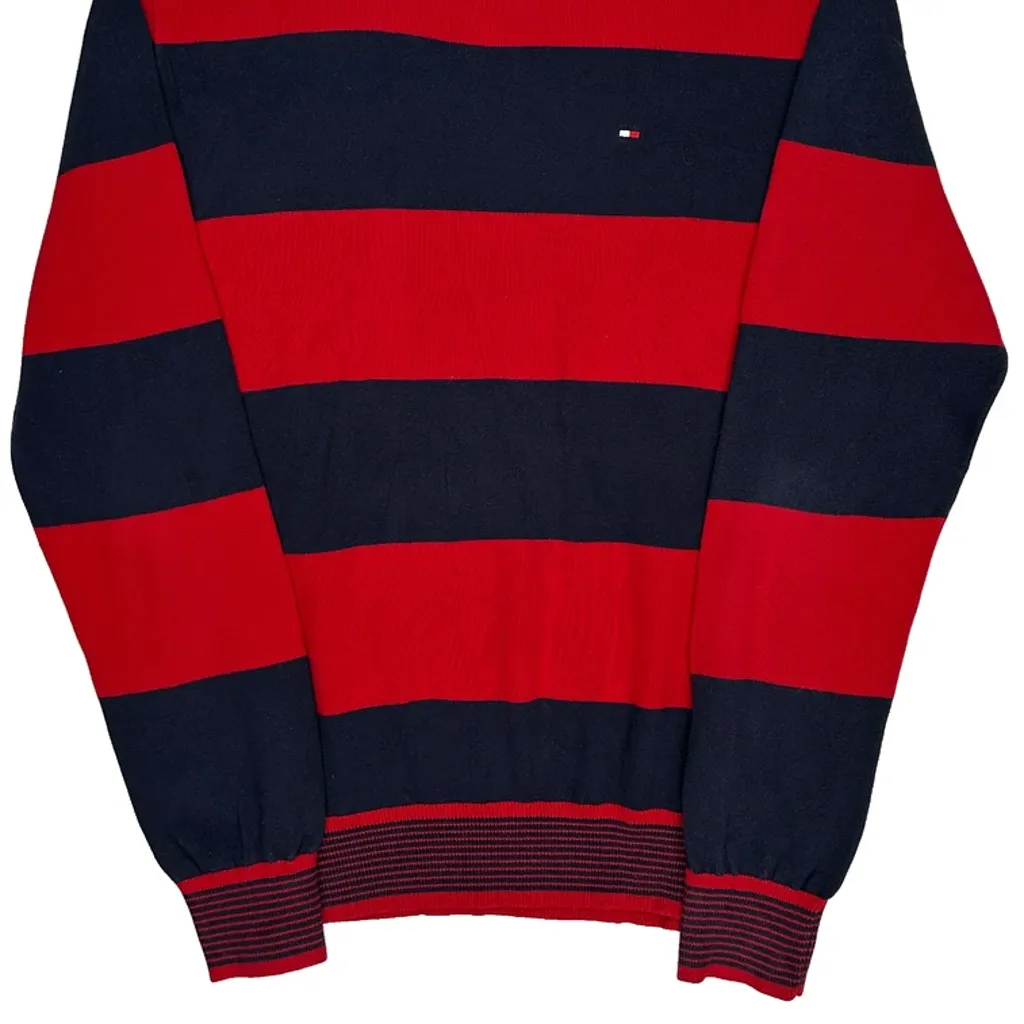 Tommy Hilfiger Striped Sweater - Medium Navy Cotton - Image 4