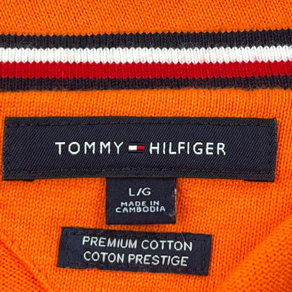 Tommy Hilfiger Sweater - Large Orange Cotton - Image 3