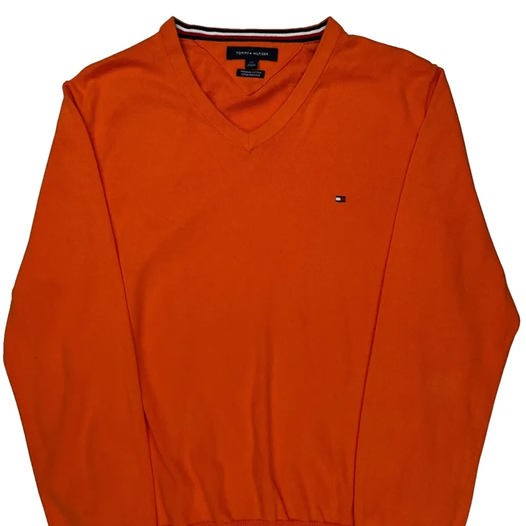 Tommy Hilfiger Sweater - Large Orange Cotton - Image 5