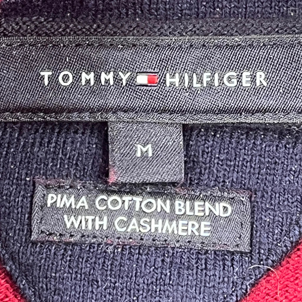Tommy Hilfiger Sweater - Medium Red Cotton Blend - Image 3