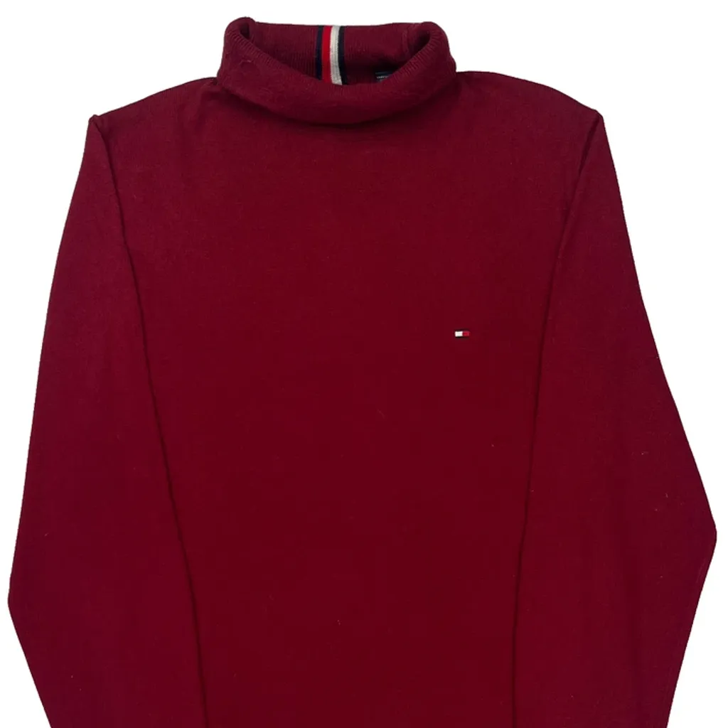 Tommy Hilfiger Sweater - Medium Red Cotton Blend - Image 4