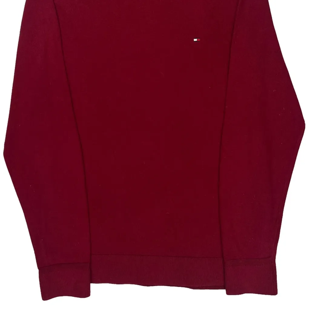Tommy Hilfiger Sweater - Medium Red Cotton Blend - Image 5