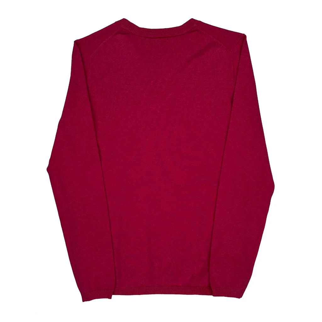 Tommy Hilfiger Sweater - Medium Red Cotton Blend - Image 2
