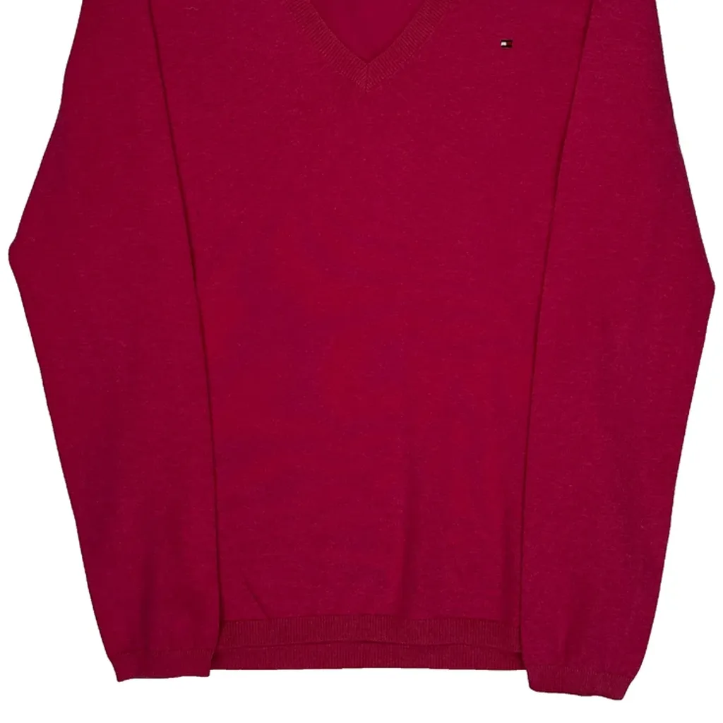 Tommy Hilfiger Sweater - Medium Red Cotton Blend - Image 5
