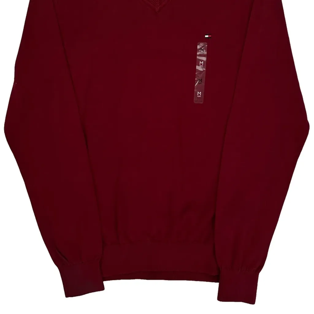 Tommy Hilfiger V-Neck Sweater - Medium Red Cotton - Image 4