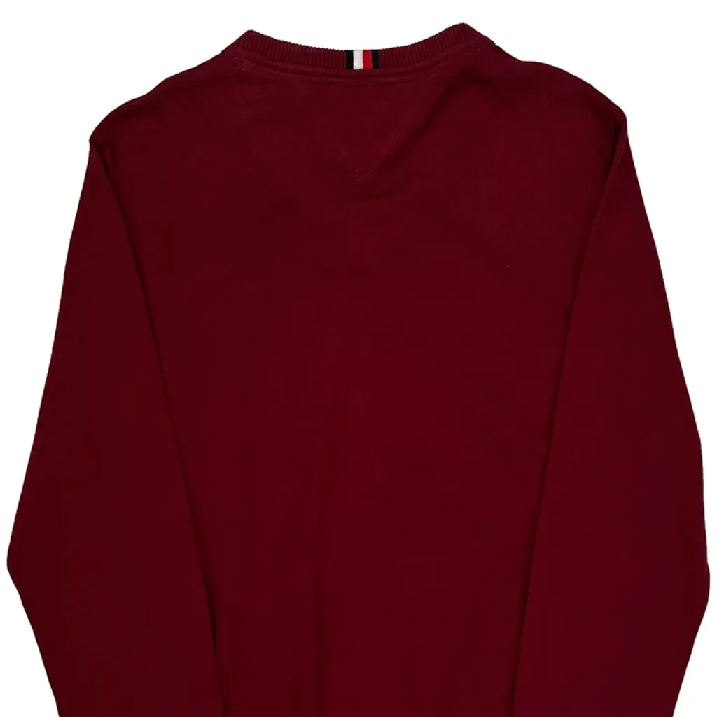 Tommy Hilfiger V-Neck Sweater - Medium Red Cotton - Image 7