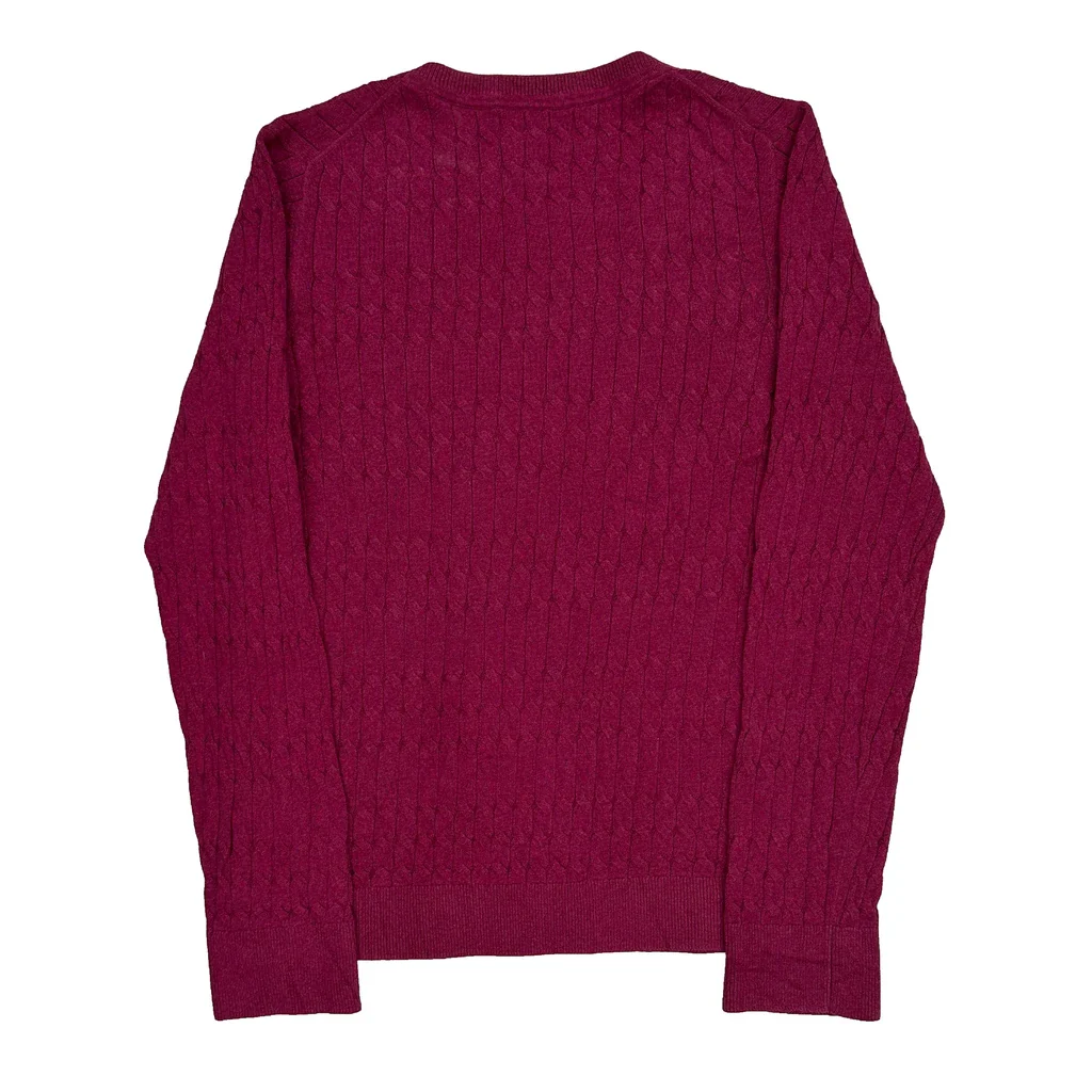 Tommy Hilfiger Cable Knit Sweater - Small Red Cotton - Image 2