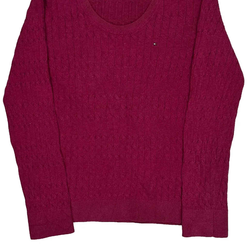 Tommy Hilfiger Cable Knit Sweater - Small Red Cotton - Image 5