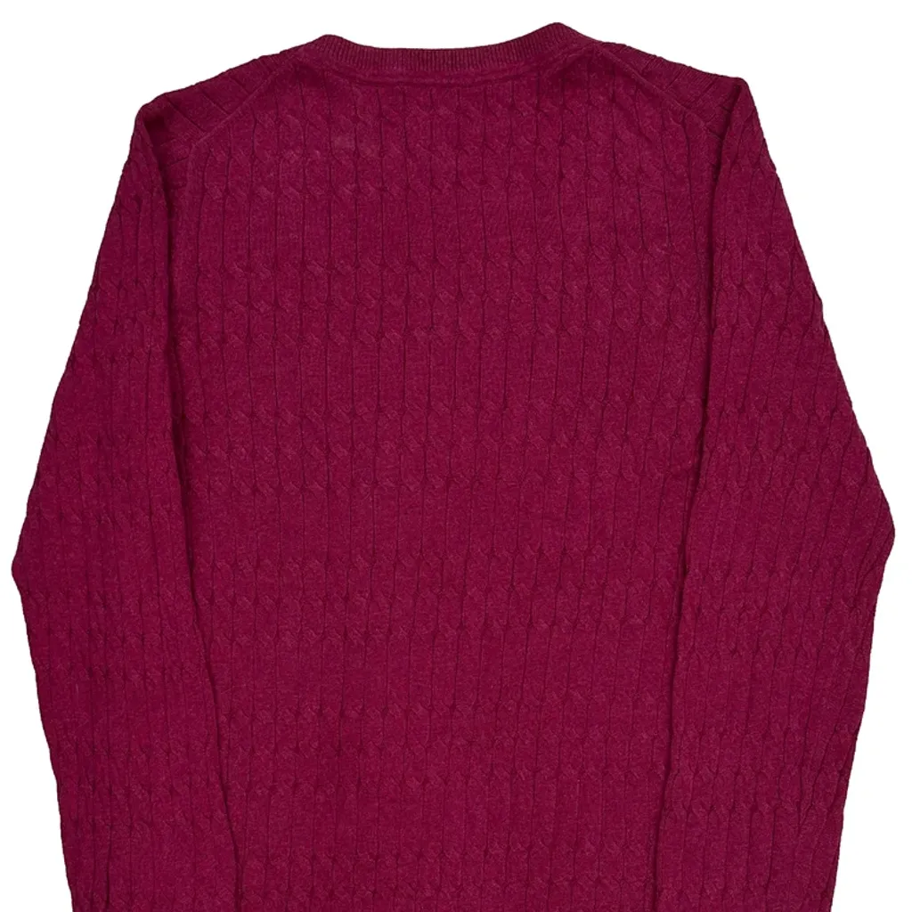 Tommy Hilfiger Cable Knit Sweater - Small Red Cotton - Image 7