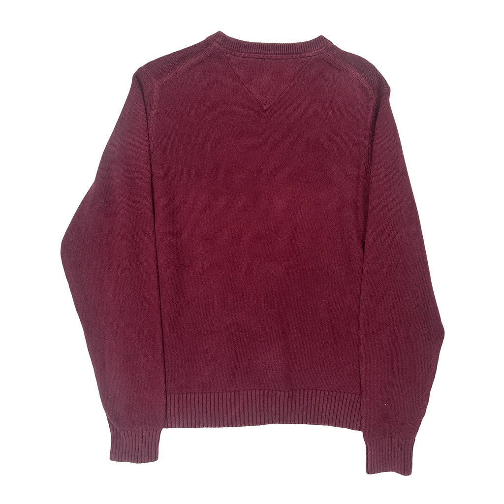 Tommy Hilfiger Sweatshirt - Small Burgundy Cotton