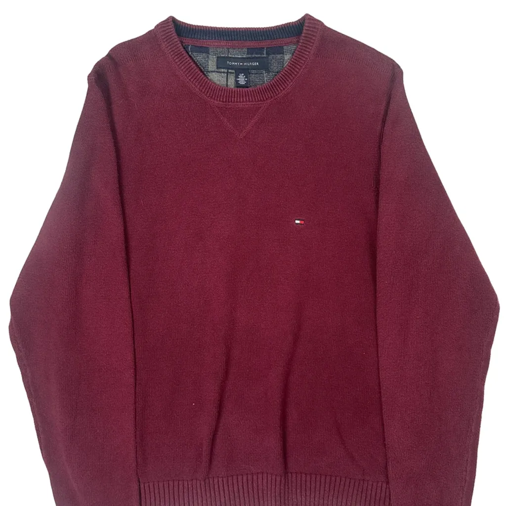 Tommy Hilfiger Sweatshirt - Small Burgundy Cotton - Image 7