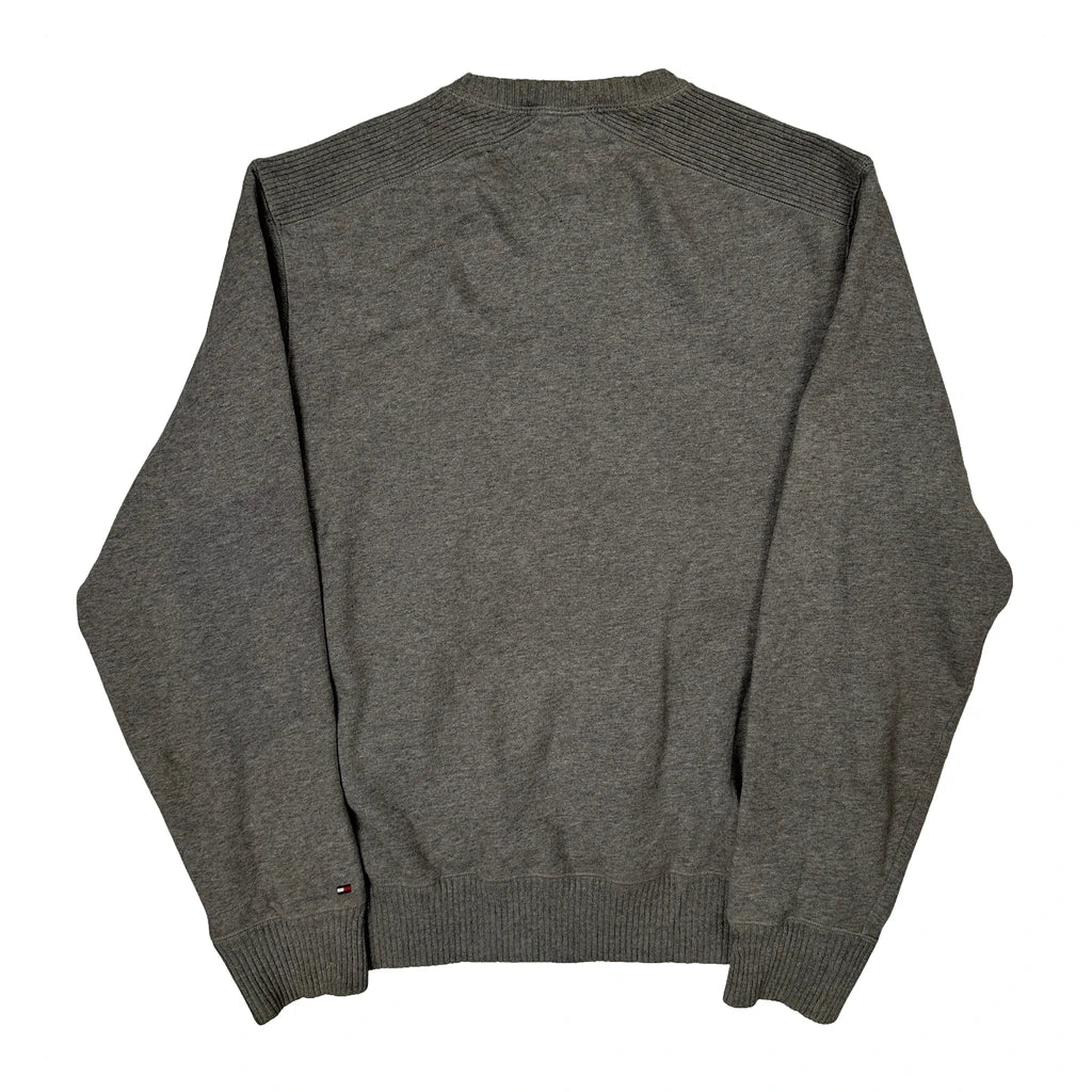 Tommy Hilfiger Sweatshirt - Large Gray Cotton Blend - Image 2