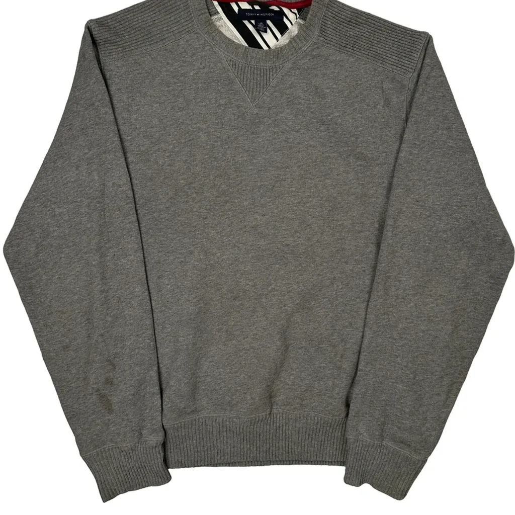 Tommy Hilfiger Sweatshirt - Large Gray Cotton Blend - Image 4
