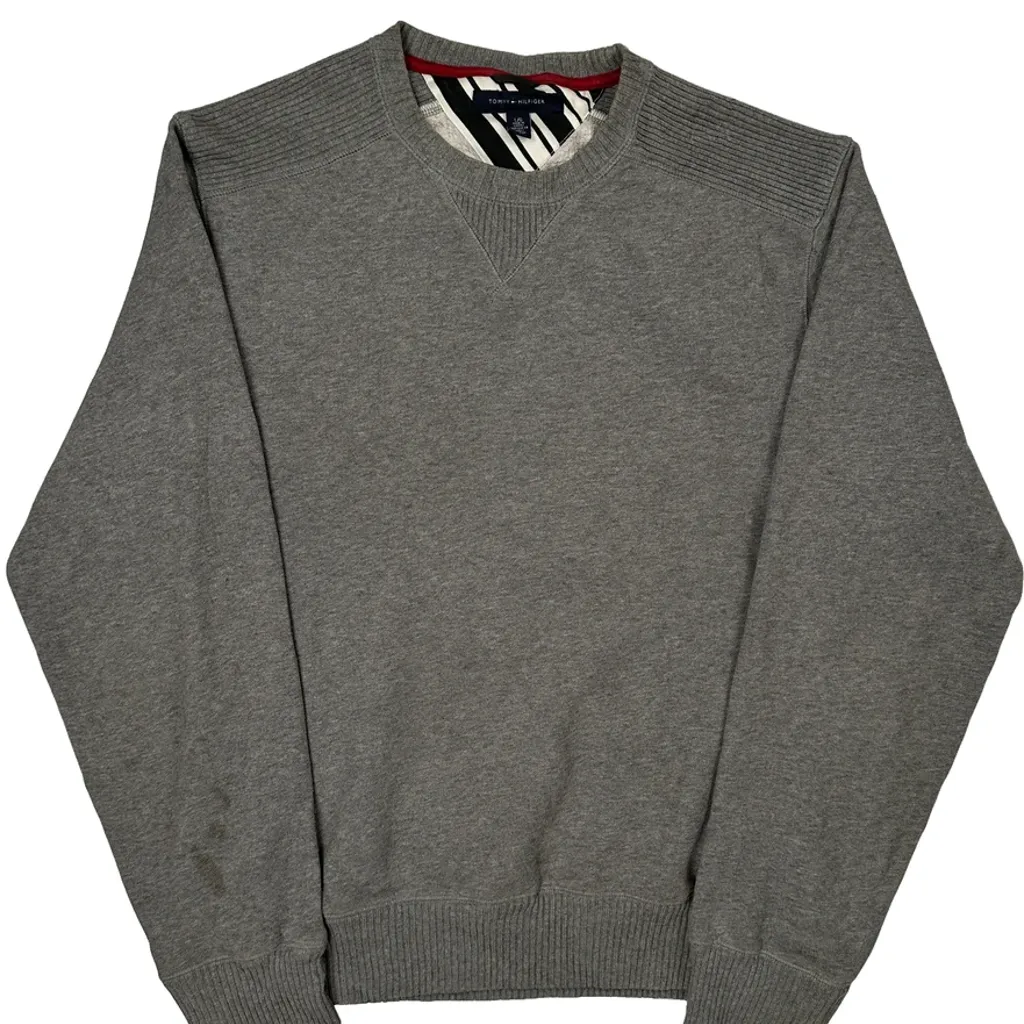 Tommy Hilfiger Sweatshirt - Large Gray Cotton Blend - Image 5